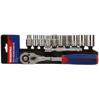 Набор торцевых головок 1/2 с трещеткой 10-22мм 12предм. Workpro----