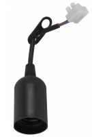 Патрон подвесной пластиковый Е27 с проводом и клеммной колодкой черный Эра