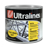 Грунт эмаль по ржавчине 3в1 красно-коричневая 1,8кг глянец Ultra Lines Радуга