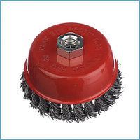 Щетка крацовка для УШМ чашка 100мм проволока крученная стальная Matrix