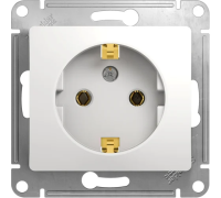 Розетка механизм 1-мест с/з белая Glossa