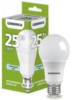 Лампа светодиодная Е27 25Вт Led 6500К холодный свет груша Generica IEK