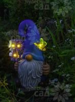 Фигура садовая 35,3см Гном семицветик с LED подсв. солн.батарея 625 Чудесный Сад