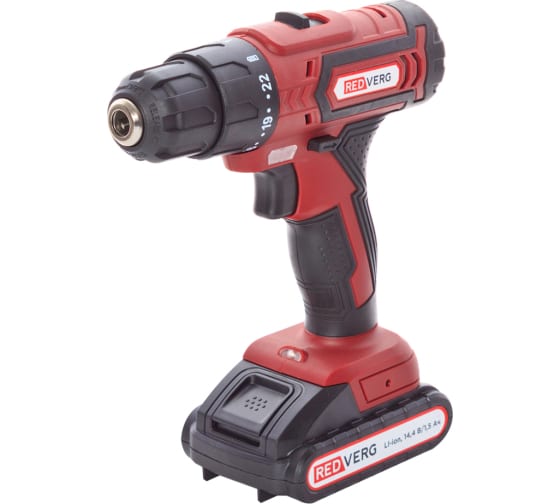 Дрель аккумуляторная 14,4V 10мм Li-ion 1,5Aх2 кейс RD-SD14L/2A Redverg(22)