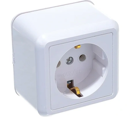 Розетка откр.установки 1-мест с/з крем Оптима Кунцево-Электро