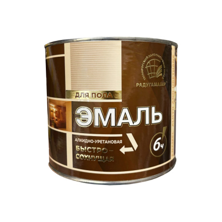 Эмаль для пола АУ 1,9л желто-коричневая б/с Радуга