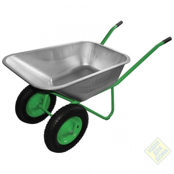 Тачка строительная 2 колеса 110л 200кг пневмо колесо Оптимал