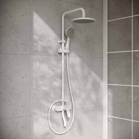 Стойка душевая из высокопрочного пластика, белая PL7-009DK РМС(83)