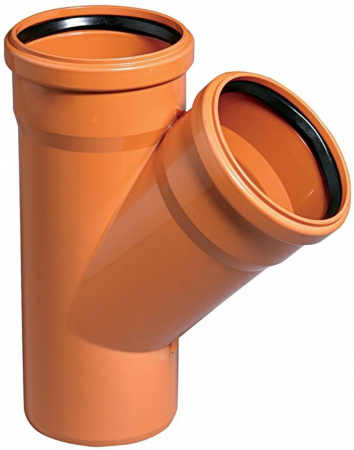 ПВХ Тройник 200х200х45 оранжевый Полипластик---