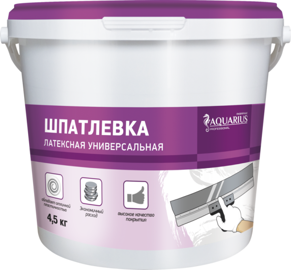 Шпатлевка латексная  3,5кг универсальная финишная Aquarius Fora