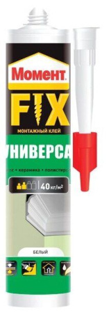 Клей жидкие гвозди акриловые белые 380г д/влажных зон Fix Момент Монтаж Henkel