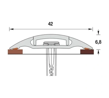 Порог  90см ПМК42-0,9 211 дуб рустик с МК Идеал 