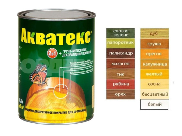 Пропитка Рогнеда Акватекс по дереву дуб 0,8л