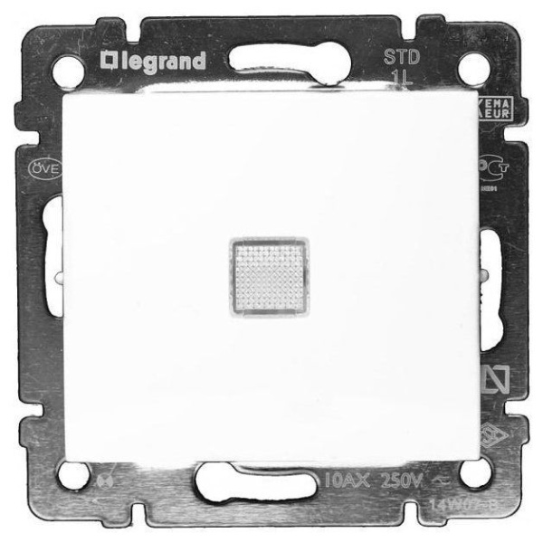 Выключатель механизм 1-кл белый с индикатором Legrand Valena-----