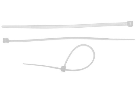 Хомут нейлоновый  2,5х200мм  50шт белый Зубр---